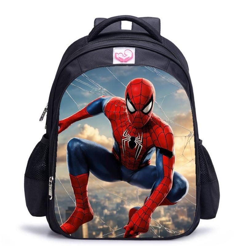 Children'S Shoulder Bag Web‑pattern Spider-Man Cartoon Printed School Bag