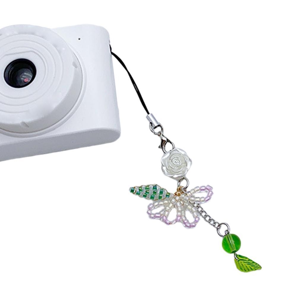 Cute Punk Girl Phone Pendant Versatile Handcrafted Backpack Accessory Handy Beaded Floral Charm Phone Lanyard Decoration