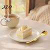 Kitchen Dining Accessory Tulip Shaped Stainless Steel Spoon, Long Handle Coffee Ice Cream Scoop Dessert Serving Spoon with Hanging Hook, Flatware