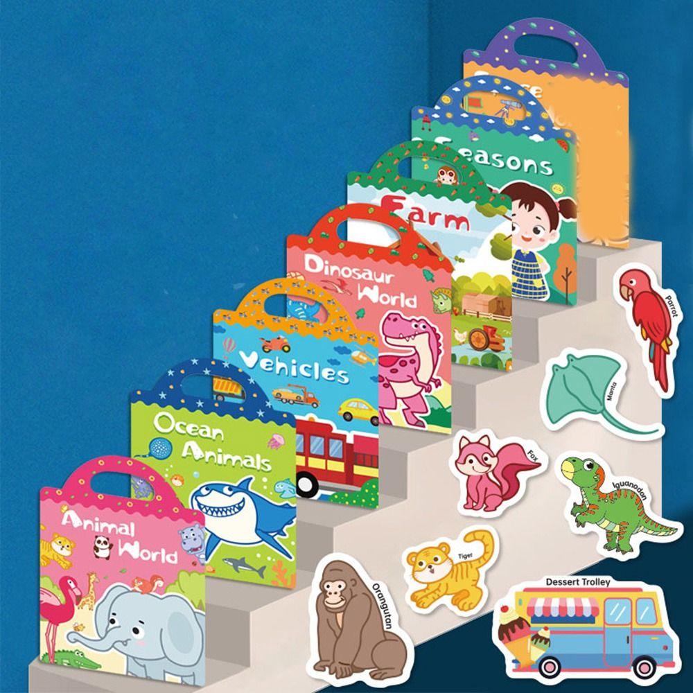 Reusable Kids Quiet Book Waterproof Scene Quiet Stickers Jelly Sticker Books Early Education Gifts