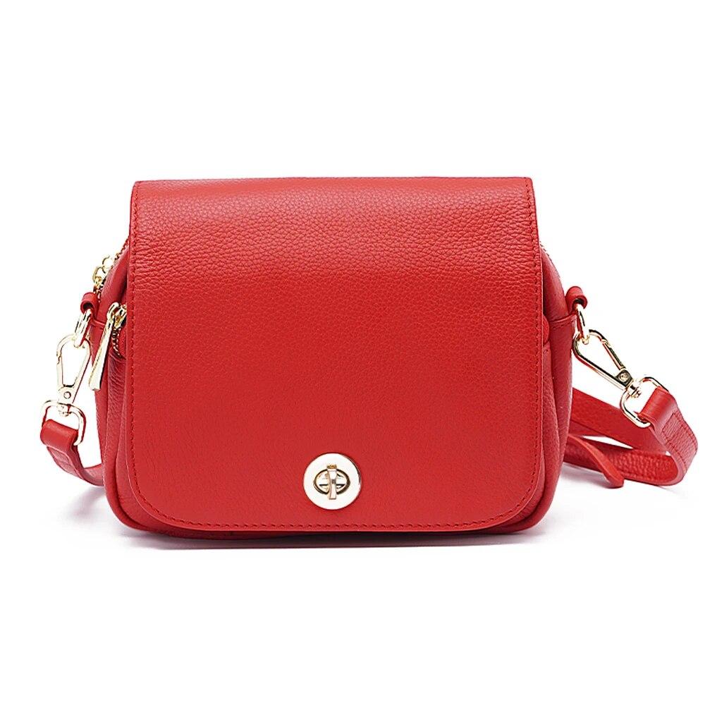 

Женские элегантные маленькие сумки Zency из мягкой кожи, вместительная сумка через плечо красный