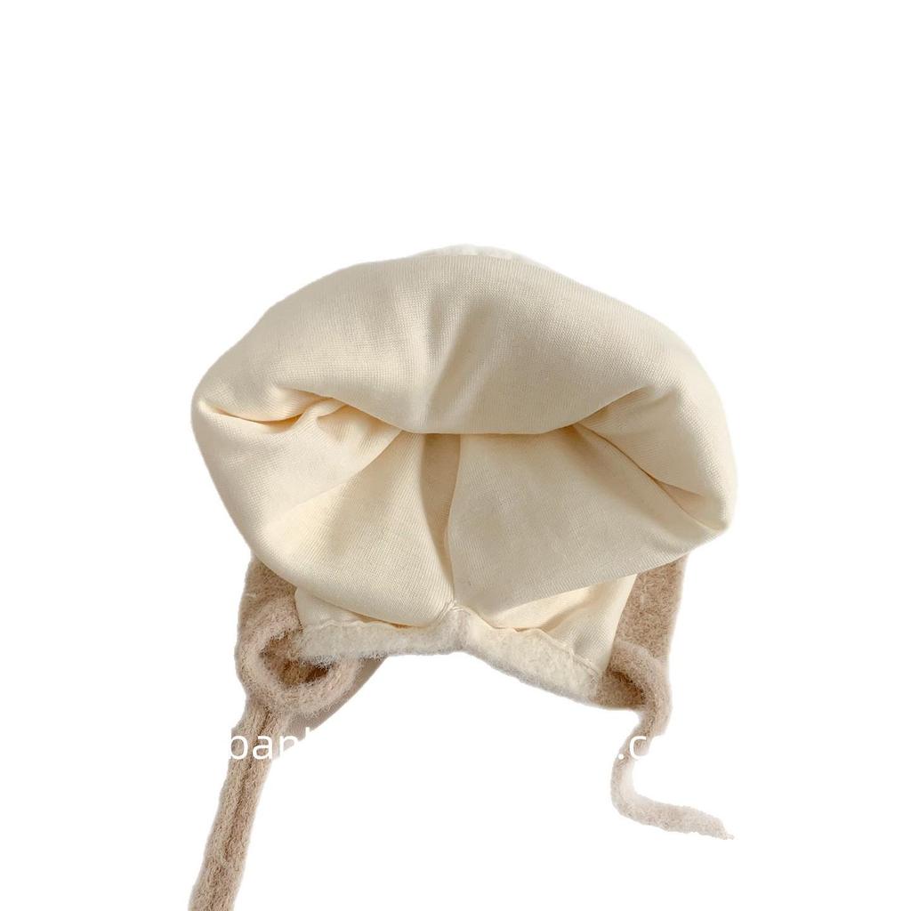 Unisex Baby Plush Bear Knit Hat with Ear Protection - Autumn/Winter