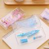 7Pcs/Set Compass Kit with Protractor Ruler Lead Eraser Storage Box Math Drafting