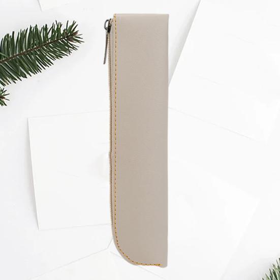 Pouzdro na tužky s hladkým zipem, velký otvor, prostorný úložný prostor na psací potřeby Přenosná taška na pera z umělé kůže pro dívky