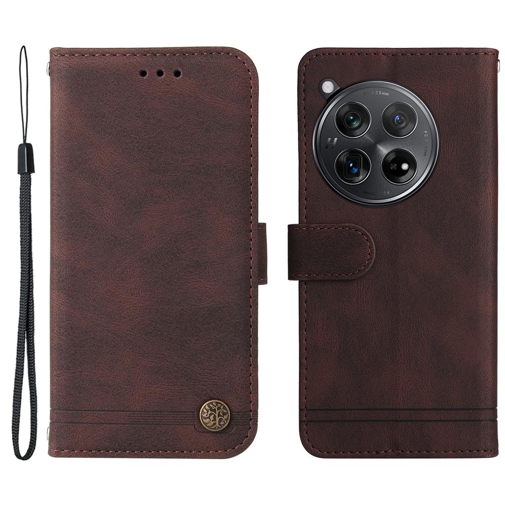 For OnePlus 12R 5G/Ace 3 5G Leather Wallet Cases Skin Touch Phone Cover Stand with Strap