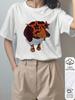 Funny Dachshund Dog Printing TShirt Women Cotton Summer T Shirt Comfortable Soft ONeck Oversized Tops Street Womans Clothes