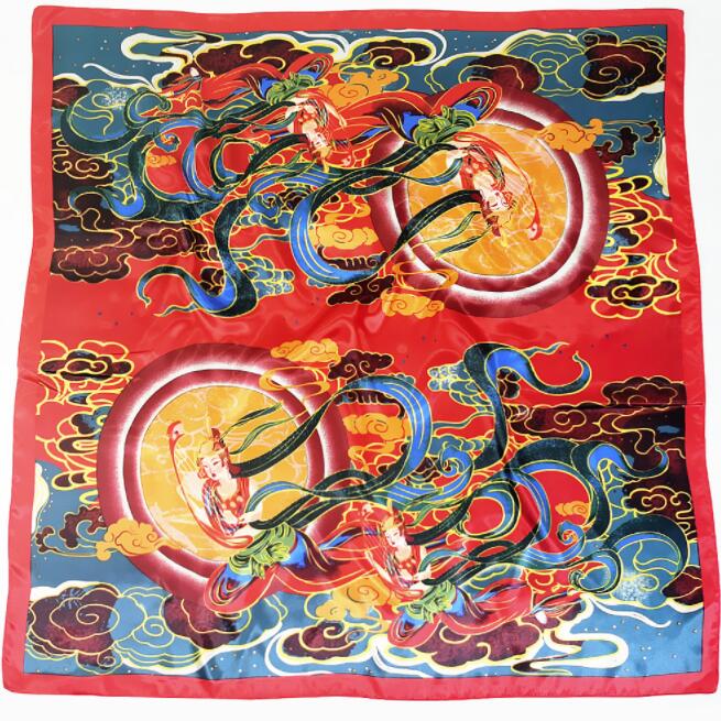 New Designs 90*90cm Square Silk Scarves Women Foulard Head Scarf Ladies Shawl Wrap Bandanna Female Chiffon Hijab Beach Scarf