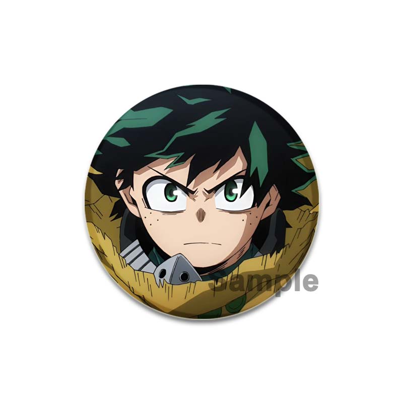 32/44/58mm Anime Figure Izuku Midoriya Round Brooch Clothing Lapel Pin Souvenir Soft Button Pins My Hero Academia Badge
