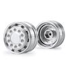TRZX Metal Front Wheel Hub Rim Upgrade Parts for 1/14 Tamiya Trailer Truck RC Car (2 Pieces)