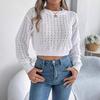 Autumn Winter Sexy Low Back Button Hollow Long Sleeve Turtleneck Sweater Women's Clothing