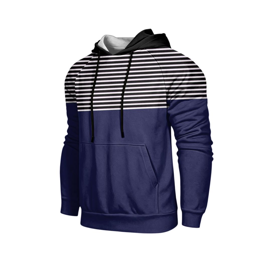 Men's Casual Hoodie with Pocket Drawstring Loose Fit Printed Sweatshirt