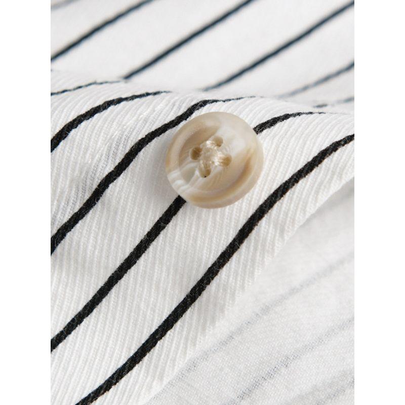 Spring and Autumn Japan fashion Print Vertical Stripes Long sleeve Shirts Men's Loose Casual Shirt Outerwear Cotton All-Matching New