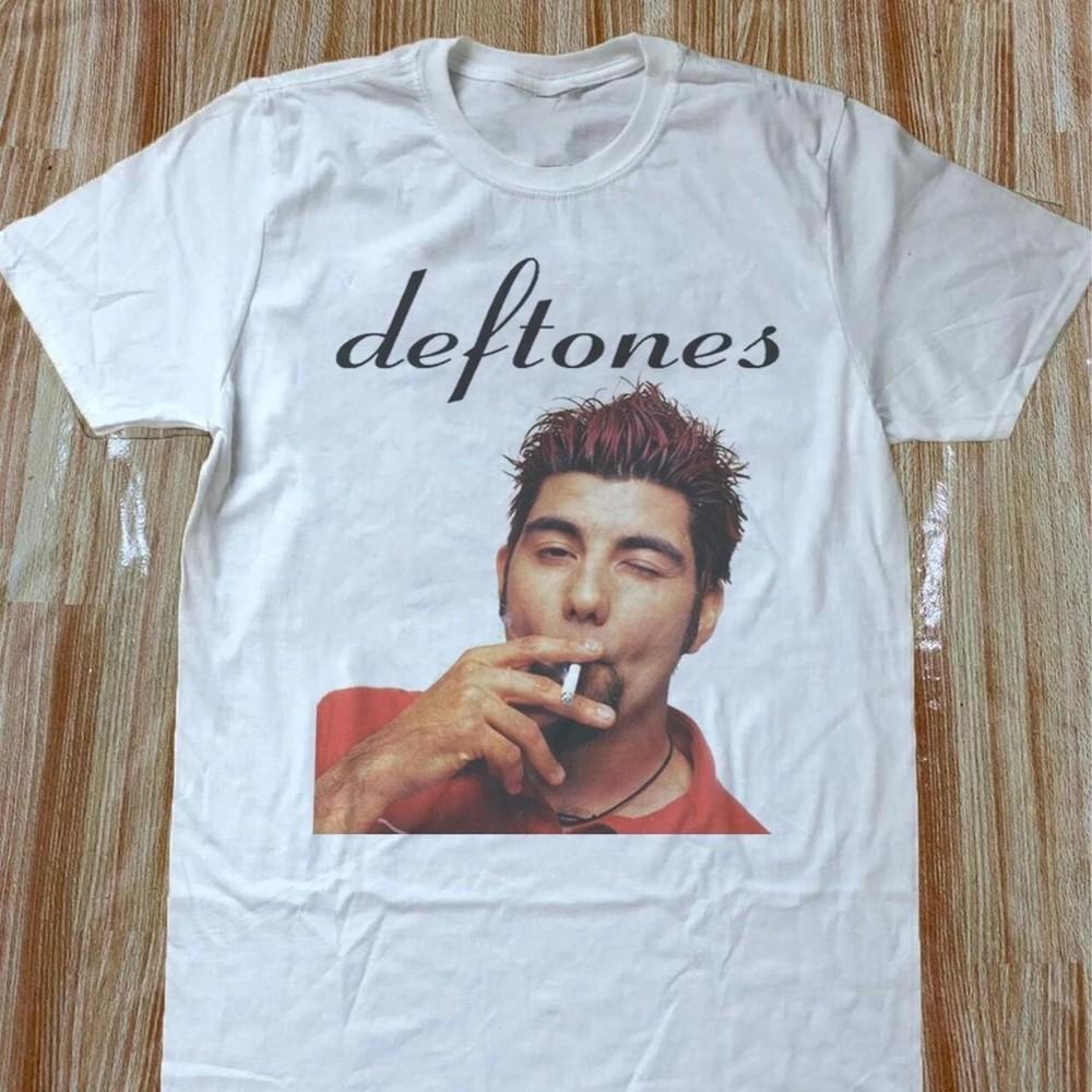 Deftones Chino Moreno Smoking T-shirt, Unisex White T-shirt, Size S-5XL Unisex T-Shirt XXXXL
