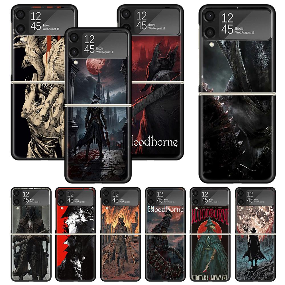 Bloodborne Game Print Case For Samsung Galaxy Z Flip 3 4 5 6 7 5G Phone Shell Flip7 Flip6 Flip5 Flip4 Flip3 Pattern Cover For Sa