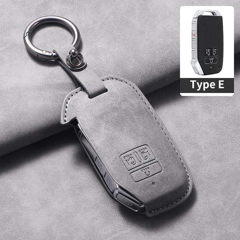 7 Bottons Leather Car Key Case Fob Cover For Kia Carnival K7 2021 2022 Car Remote Key Case Cover Shell Fob Keychian Accessories