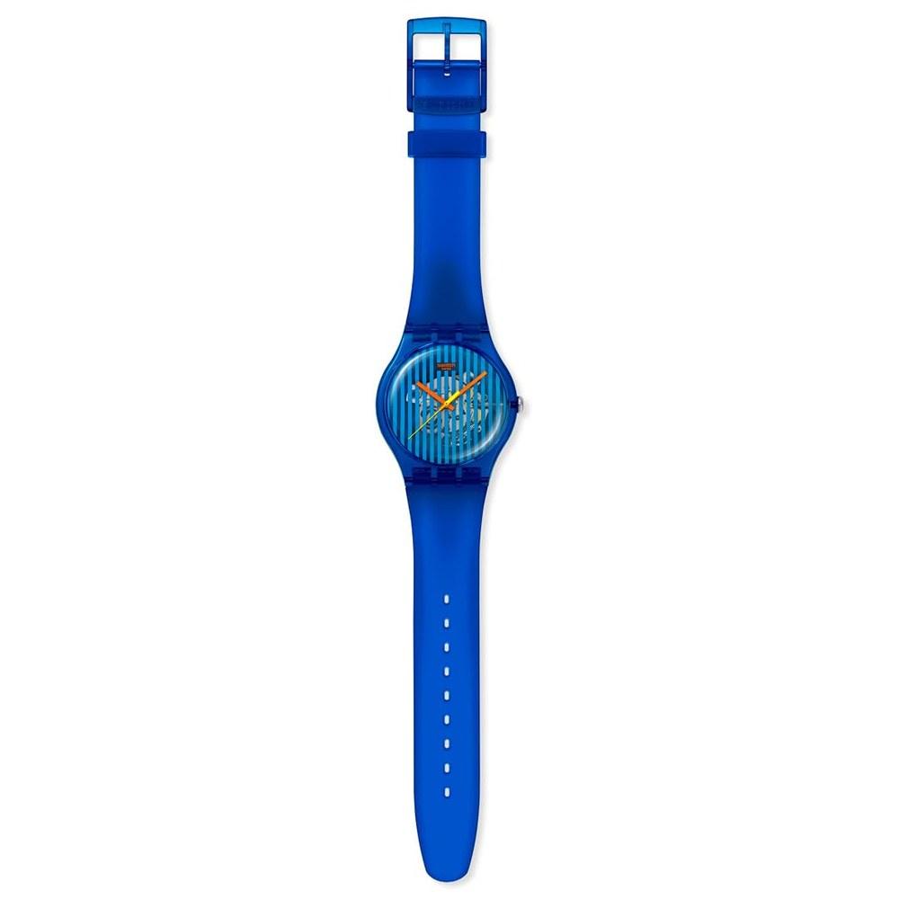 Swatch Biosourced Brilliantly Blue Wristwatch SO29S102 Unisex Adult Blue