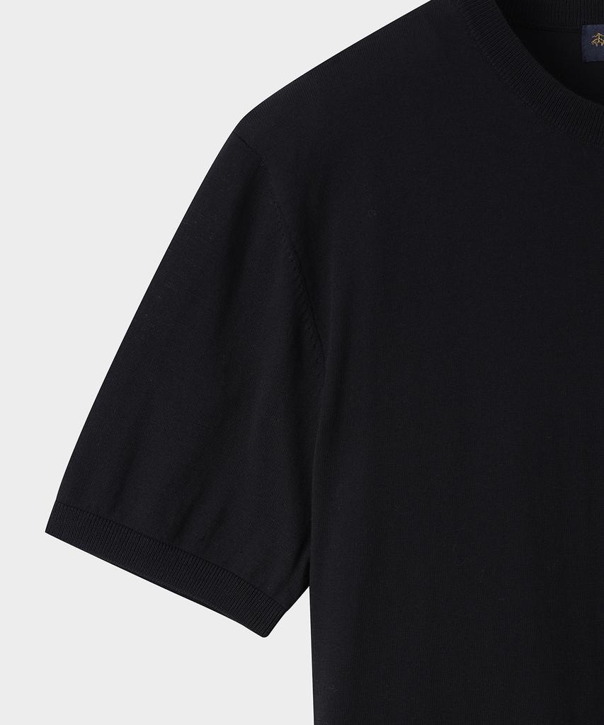 BROOKS BROTHERS Cotton Crew Neck Short Sleeve Sweater (Black) (Bbwrmb201Aufm)