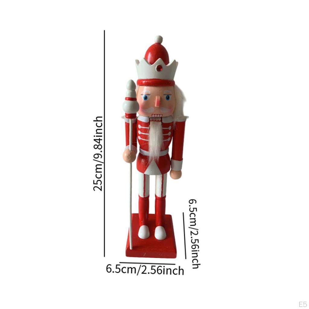 25cm Christmas Nutcracker Ornament Hand Painted Crafts Figures Wooden