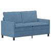 Sofa Set 2 Pcs Blue Fabric
