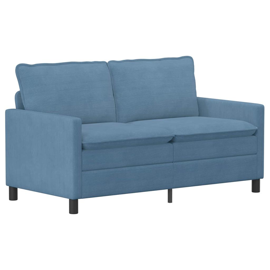 Sofa Set 2 Pcs Blue Fabric