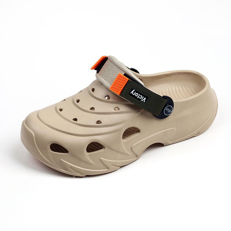 Hole Shoes Men's Summer Wear Breathable Bag Head Drag Non-slip Breathable Beach Shoes Men's Versatile High-end Sandals