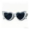 Just Married White Pearl Letter Wedding Glasses for Groom, Bride, Bridesmaid
