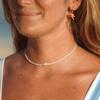 Vlen Shell Beads Necklace Mother of Pearl Natural Summer Beach Boho Vacation Jewelry Gift for Women