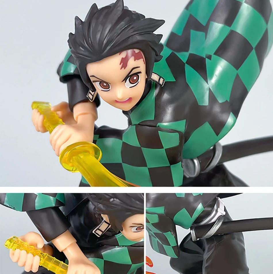 14-22cm Demon Slayer Anime Figure Tanjirou Agatsuma Zenitsu Kyoujurou Model Action Toy Kids Gift PVC collection for Poseable Articulated Scale 2