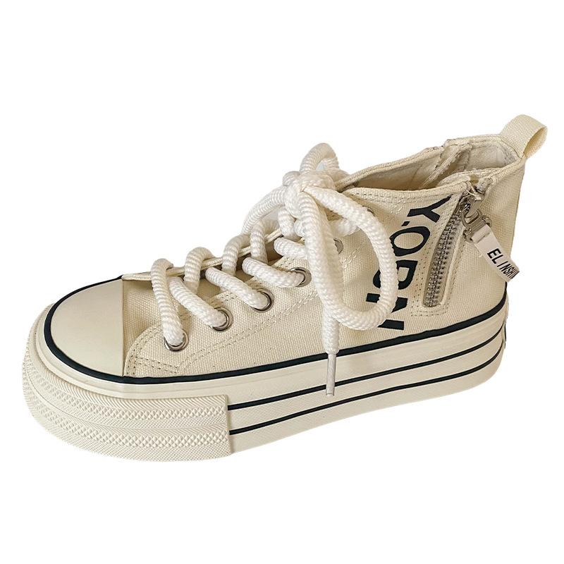 

H1359 Гонконгский стиль, нишевая взрывная обувь с высоким берцем, женская обувь 2024 года, новая универсальная дизайнерская доска ulzzang 40 бежевый