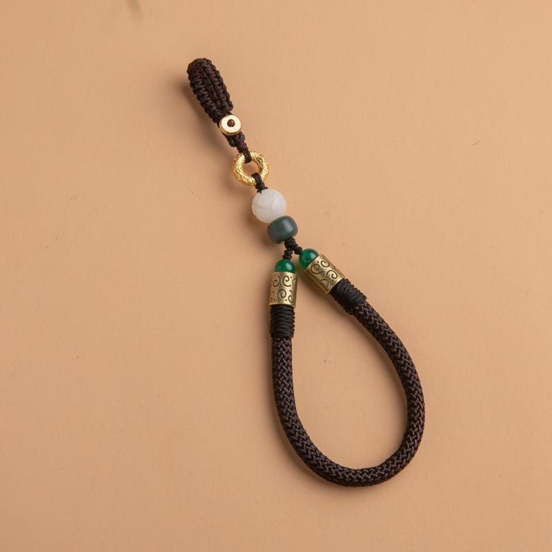 Sturdy Anti-Drop Bodhi Lotus Phone Lanyard with Finger Ring & USB Flash Drive Pendant - Universal for Men & Women