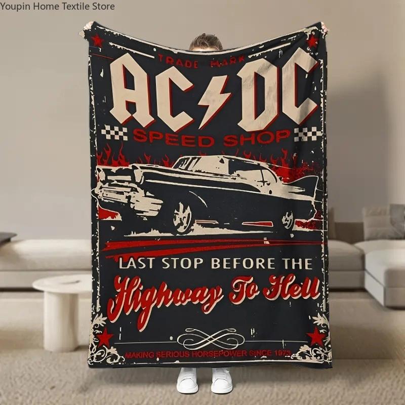 Rock Singer A-AC D-DC Band Fleece Blanket for Bed Bedroom Sofa Soft Flannel Throw Fluffy Children Adult Picnic Blanket Kids Gift