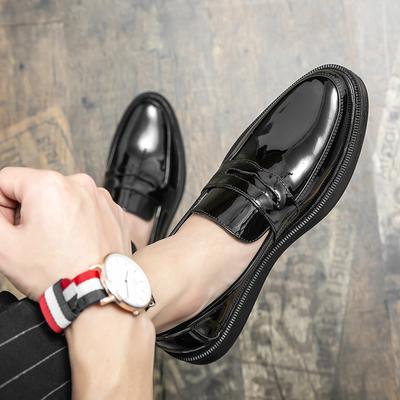 2024 Platform Shoes Loafers Original Men Patent Leather Wedding Shoes Black Formal Business Luxury Slip-on Casual Leather Shoes