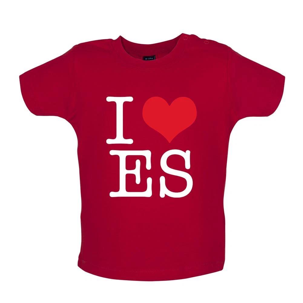 

I Love ES - Baby Kids Boys Girls Unisex T-Shirt / Babygrow - Singer Celeb Sheeran Fan Gig Concert 100