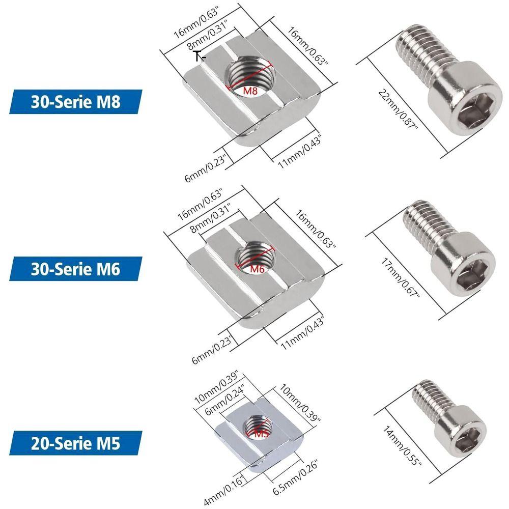 20pcs/bag Reliable Connection European Standard Aluminum Profile Fasteners Cup Head Screws  Assembly