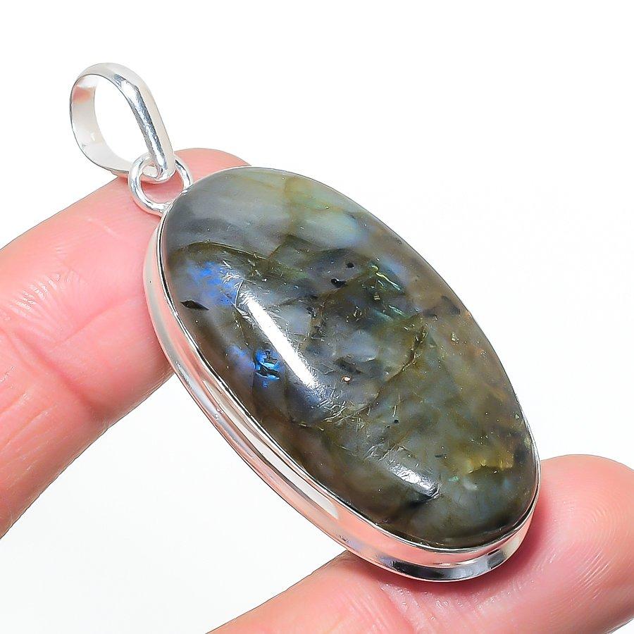 Natural Labradorite Gemastone 925 Sterling Silver Jewelry Pendant 2.44 AP-14579