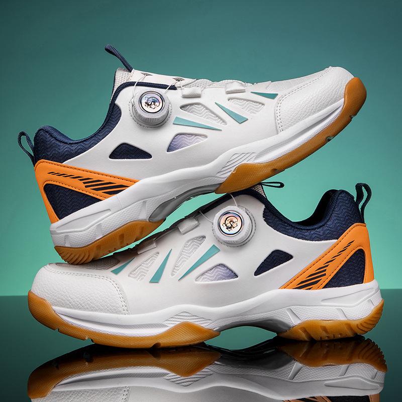 Rotating Button Badminton Shoes Men and Women Couple Teen Adult New Sports Shoes Table Tennis Training Shoes