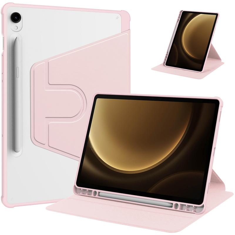 Pour Samsung Galaxy Tab S11, S11 Ultra 14.6, S10 Lite FE 10.9 pouces Étui avec Porte-Stylet Support à Rotation 360 Degrés Veille/Réveil Automatique Funda Tab S11 11inch (New) rose