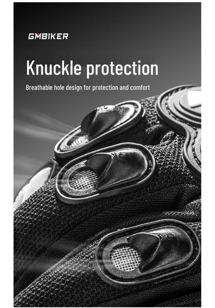 Breathable Touchscreen Motorcycle Gloves - Full-Finger Protection for All Seasons