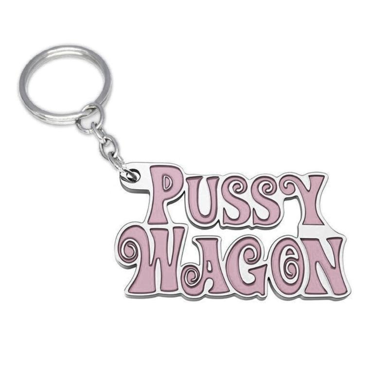 Брелок-ключница Pussy Wagon Кино Розовое Письмо Металлический Подвеска Брелок Сплав Капающий Брелок для Сумки Украшение Автомобиля для Ключа Подвеска 1