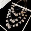 Brushed water drop love pendant, pull-out necklace, simple and high-end sweater chain, niche cold wind necklace jewelry