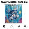 Cute Diving Cat Shower Curtain - Anti-Mold, Waterproof Bathroom Decor, Unique Gift, Stylish Design, Adorable