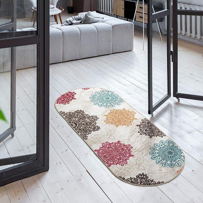 WTEMPO Elliptical Floor Mat Kitchen Carpet Entrance Door Bedroom Bedside Carpet