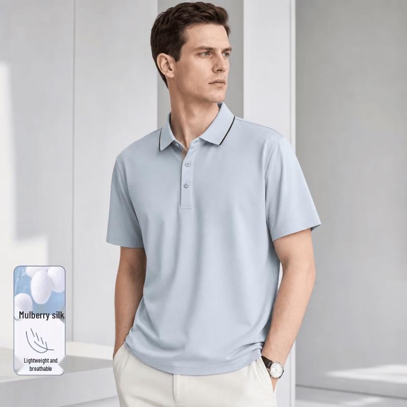 VEE KELLEN Men's Premium Cooling Silk Blend Polo Shirt