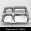 Stainless Steel Divided Lunch Tray with Lid