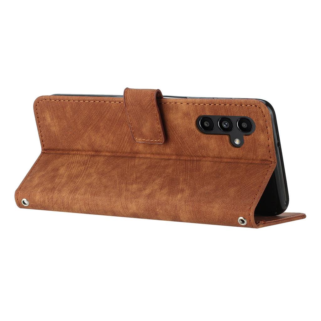 For Samsung Galaxy M35 5G Case Imprinted Lines Leather Phone Cover Bookstyle Folding Stand