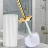 Set Pennello WC Professionale con Manico Regolabile in Altezza Spazzolino Angolare Resistente alla Corrosione Supporto Compatto Rotante a 360°