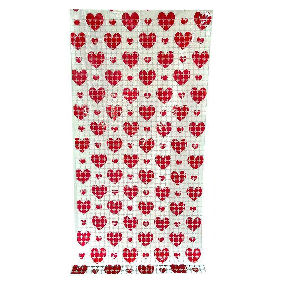 Hanging Valentine's Day Party Backdrop Foldable Streamers Curtains  Valentines Day