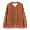 Women's Spring 2024 Hong Kong Style Loose Baseball Jacket - Plus Size Slimming