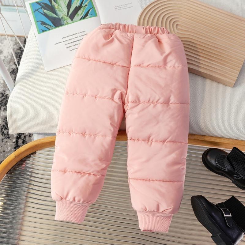 Children Padded Pants Winter Boys Girls Lambwool Thickened Trousers New Kids Bottoming Pants Toddler Velvet Warm Sweatpants