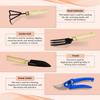 4-Piece Gardening Tool Set | Hand Cultivator, Trowel, Garden Fork, Pruner | Wooden Handle